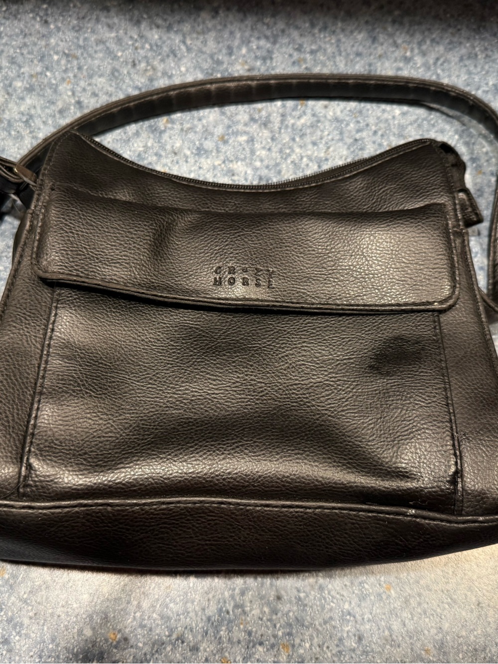 Black Leather Shoulder Bag - Classic Everyday Carry